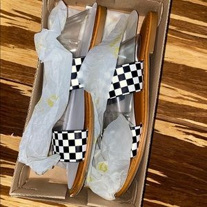 Checked sandals
